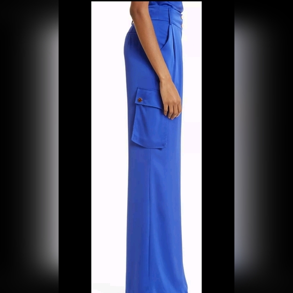 RAMY BROOK Blue Rumer Wide Leg Cargo Pants Sz 12 NWT - Picture 3 of 10